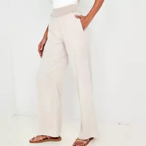 Pantalón Bella Dahl Cintura Bata Pierna Ancha - Bronceado Suave X-Pequeño - Imagen 1 de 7