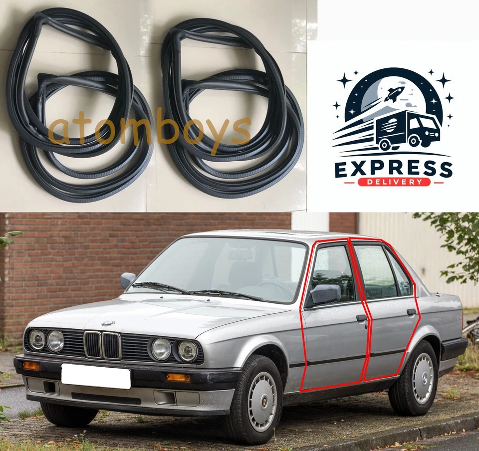 FOR BMW 3 318 318i 325 325i SEDAN INNER TRIM DOOR BODY SEAL RUBBER WEATHERSTRIP - Image 1 of 4