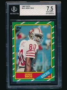 1986 Topps rookie #161 Jerry Rice RC BGS 7.5 - Picture 1 of 2