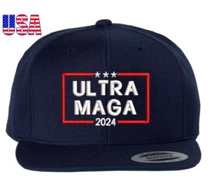 CUSTOM Embroidered ULTRA MAGA 2024 Snapback Hat Patch Mask TRUMP DESANTIS - Picture 1 of 6