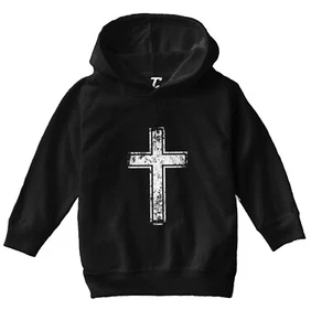 Distressed Cross - Jesus Catholic Christian Church Toddler/Youth Hoodie - Picture 1 of 12