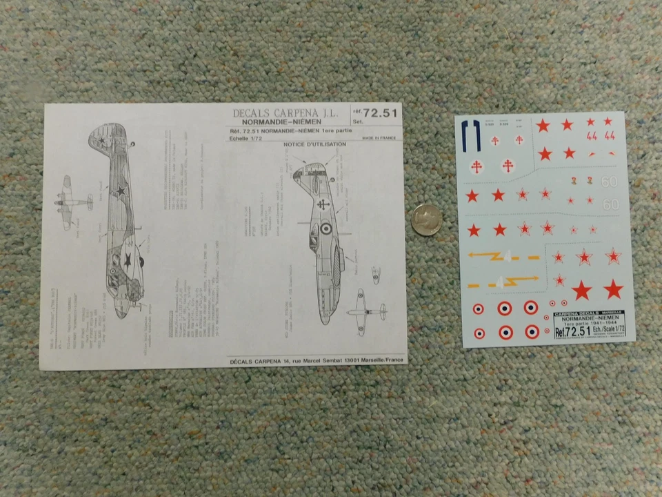 Decals Carpena decals 1/72 72.51 Normandie Niemen Part 1  J75 - Image 1 of 1