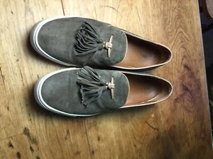 Frye Brown Leather Loafers fringe Women 10M - Picture 1 of 7