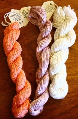 Mardi Gras cotton / linen blend Thread Yarn Needlepoint Embroidery LOT of 3 - Image 1 of 2