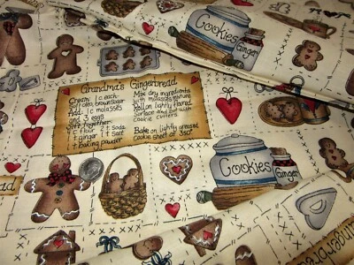 Vintage Dianna Marcum MARCUS BROS Grandma's Gingerbread Fabric 1yd X 44" - Image 1 of 3