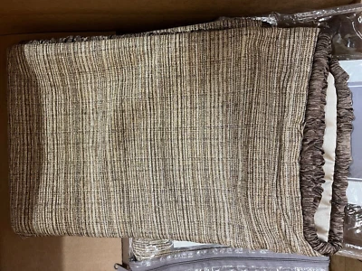 Croscill MAXIMILLIAN Pair European Euro Pillow Shams Taupe/Gold/Brown - Image 1 of 3