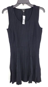 Ann Taylor Dress Small Petite Black Sleeveless Ribbed A Line Stretch Career - Picture 1 of 9