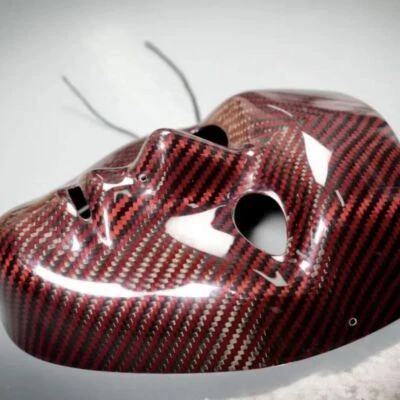 Real Carbon Fiber Full Half Face Mask Novelty Halloween Cosplay Party DIY Gift - Image 1 of 4