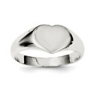 Sterling Silver Heart Signet Ring Qr2475