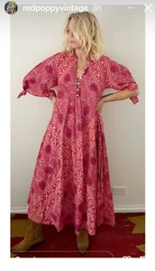 Vintage Indian Adini like Lurex Dress Kaftan S - Picture 1 of 6
