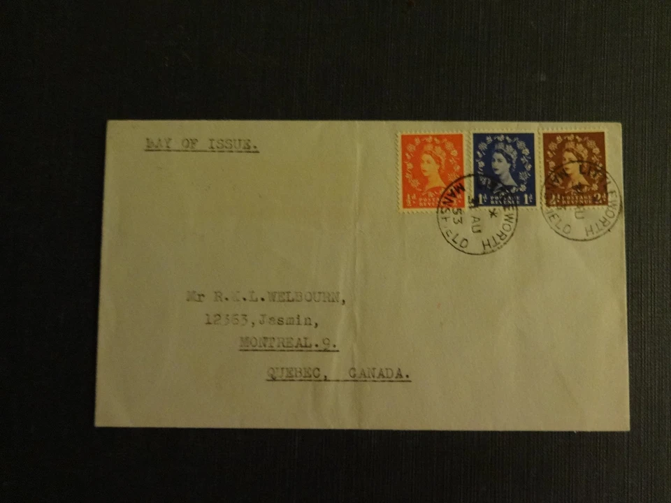 GB 1953 FDC 1/2d 1d 2d  - Image 1 of 1