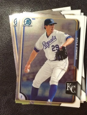 2015 年 Bowman BCP73 Kyle Zimmer 10 个全铬合金批量堪萨斯城皇家队 — 第 1/2 张图片