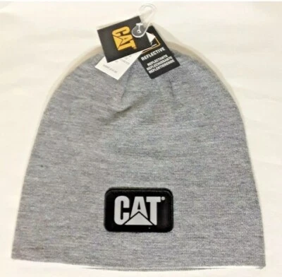Gorra tejida de alta visibilidad Caterpillar para hombre talla única gris jaspeado oscuro (NUEVA CON ETIQUETAS) Foto 1 de 4
