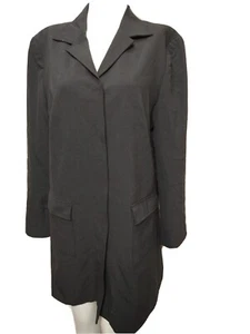 Hillard hanson Women NEW Size 12 Charcoal Lined Long career Blazer Jacket(#a1 - Picture 1 of 7
