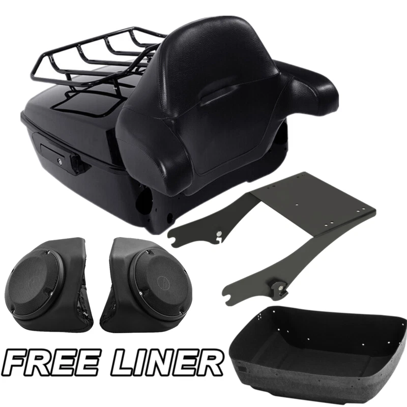 King Trunk Rack Pad & Speakers Fit For Harley Touring Electra Glide 1997-2008 07 - Image 1 of 4