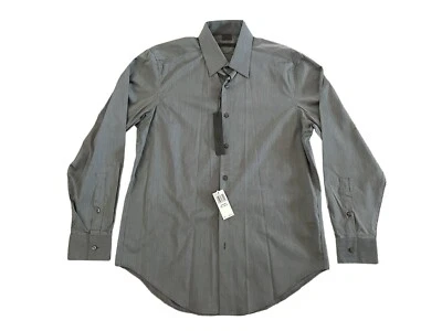 DKNY Slim Fit Button Down Dress Shirt Slate Grey Striped Size M 15 1/2- 32/33 - Image 1 of 3