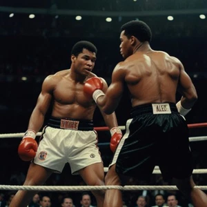 Ali vs Tyson IV - AI inspired Digital Images For Print/Desktop Wallpaper/Cell - Picture 1 of 2