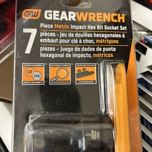 GearWrench 7 Piece 1/2" Drive Metric Impact Hex Bit Socket Set 84940 - Picture 1 of 8