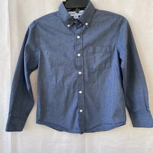 Old Navy Built-In Flex Collared Button-Up Long Sleeve Shirt Boys Medium 8 Gray - Picture 1 of 13