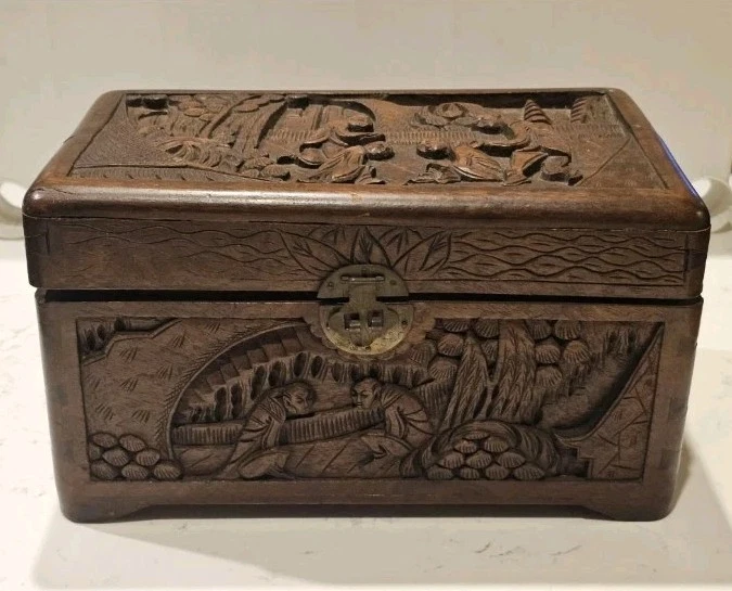 樟脑中国风木制箱子| eBay
