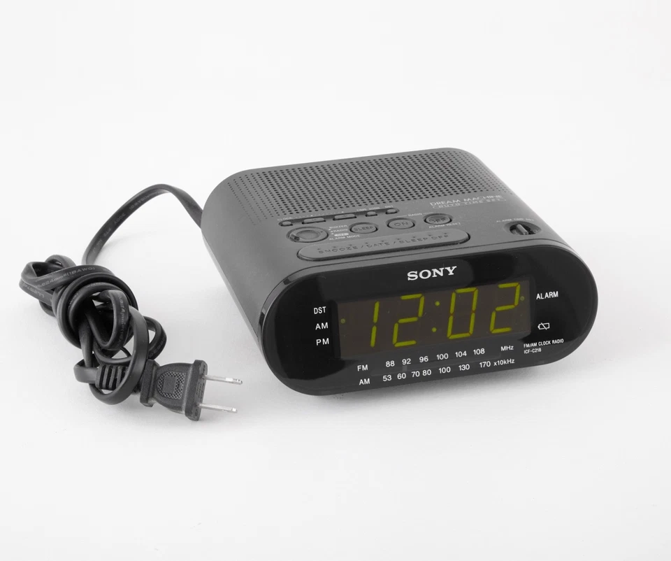 Sony Dream Machine ICF-C218 AM FM Digital Alarm Clock Radio - Black Tested Works - Image 1 of 1