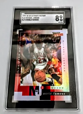 Upper Deck Ultimate Victory 1999 ¡Refractor Michael Jordan #MJ4!🔥 SGC 8 casi nuevo/como nuevo!! Foto 1 de 4