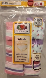 Fruit Of The Loom Girls 6 Pack Of Briefs Size 4 New  In Pkg.  C7 - Bild 1 von 6