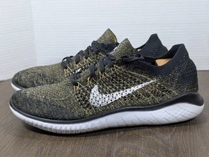 NIKE Free RN Flyknit 2018 Sneakers Uomo 12 Nero Oro Bianco 942838-005 Running - Foto 1 di 15