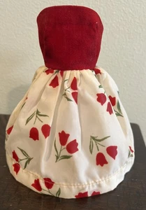 Tammy Doll DANCE DATE Dress Ideal 1963 Red Velour Tulips Print Clothing Vintage - Picture 1 of 7