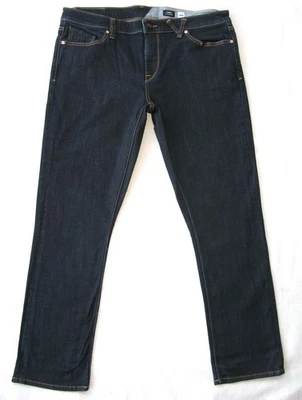NEW Volcom Vorta Slim Skinny Jeans Mens Sz 38 x 30 Dark Blue w Stretch - Image 1 of 4