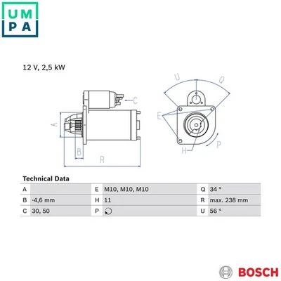 STARTER 0 986 023 850 FOR MITSUBISHI OUTLANDER/II/SUV PEUGEOT EXPERT/Van/Bus 407 - Image 1 of 4