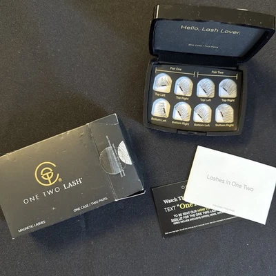 NUEVO One Two Lash Pestañas Magnéticas 2 Pares Un Estuche Negrita Medio Sellado - Imagen 1 de 4