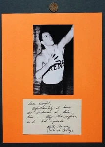 1950s Amherst College Basketball star Bill Warren autograph & photo JSA too -- - Picture 1 of 1