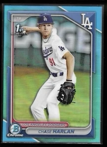 2024 Bowman Draft Chase Harlan Sky Blue Refractor 1er #BDC-96 LA Dodgers - Imagen 1 de 2