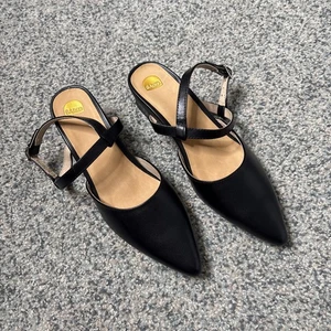 NWOT Bared Marabou Slingback Heels Leather Strappy Size 36/ Size 6 - Picture 1 of 19