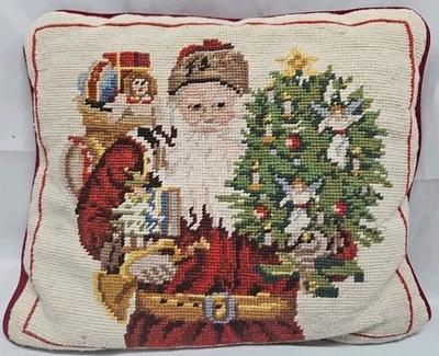 Almohada de punta de aguja hecha a mano Juguetes de Santa Árbol de Navidad Ángel Rojo Terciopelo Espalda Usado en Excelente Condición  Foto 1 de 4