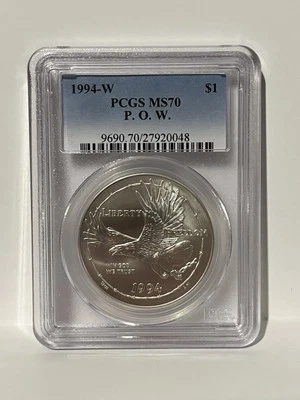 1994-W PCGS MS70 P.O.W. Silver Modern Commemorative Dollar - Image 1 of 2