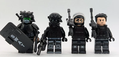 Custom Printed LEGO Minifigure (4x) "Shadow Vipers" – SWAT Tactical Assault Team - image 1 of 4