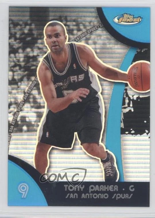 2007-08 Topps Finest Blue Refractor /199 Tony Parker #9 HOF - Image 1 of 2