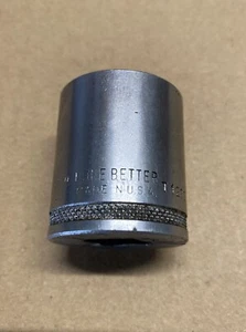 Vintage None Better - New  Britain 1” Knurled 1/2" drive 12 Point Socket  USA - Picture 1 of 3