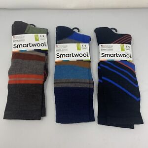 Lot of 3 Smartwool Mens Cushioned Crew Socks Size Large fit 9-11.5 NEW NWT