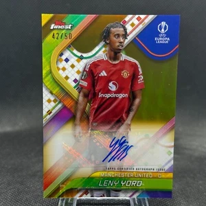 Leny Yoro 2024-25 Topps Finest UEFA Club Competitions Auto Gold Refractor /50 - Picture 1 of 2