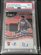 2020-21 Panini Select #EDW Anthony Edwards ROOKIE JERSEY AUTO RED WAVE SP PSA 9