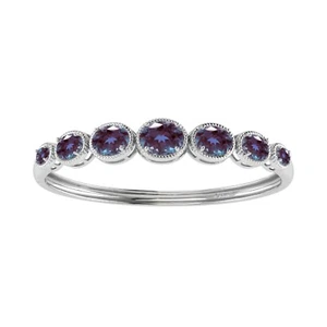 12Ct Lab Created Color Changing Alexandrite 14k Gold Plated Link Bangle Bracelet - Picture 1 of 6