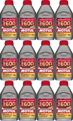 MOTUL RBF 600 FACTORY LINE DOT 4 SYNTHETIC RACING BRAKE FLUID Set of 12 500 ML - Imagem 1 de 2