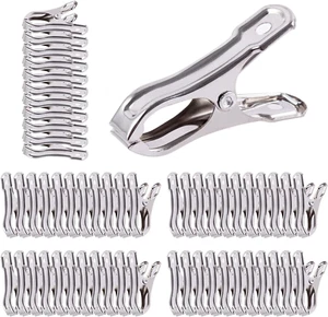55Pcs Garden Clips - 1In Large Open Stainless Steel Greenhouse Clips, Hoops Clam - Picture 1 of 7