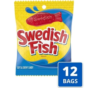 SWEDISH FISH Original, Soft & Chewy, Delicious Red Candy, 5 Oz (12 Bags) Deal - Picture 1 of 13