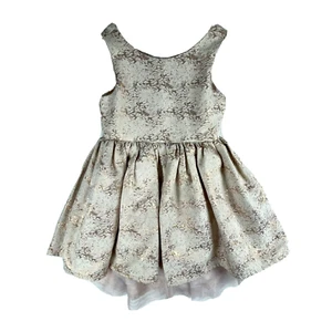 H&M-Girls-Jacquard-Weave-Dress-(Size 3-4 Y)- Gold - Picture 1 of 4