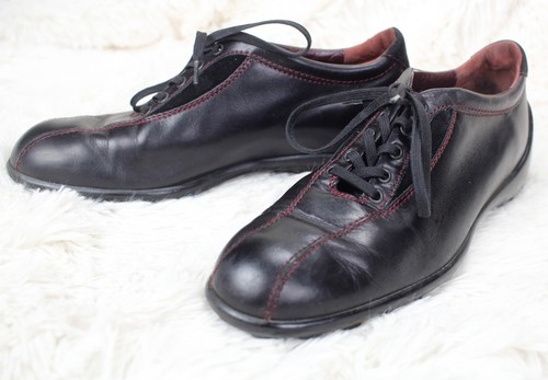 TOD’S Scarpe da ginnastica alla moda TOD'S in pelle nero rosso punto top donna US 6 stringate