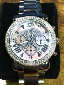 JBW Victory Double Row Diamonds 38mm Stainless Pink Mother of Pearl JB-6210-160 - Picture 1 of 10